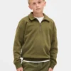Jersey de cuello alto con cremallera de un cuarto para niños Vintagesoft