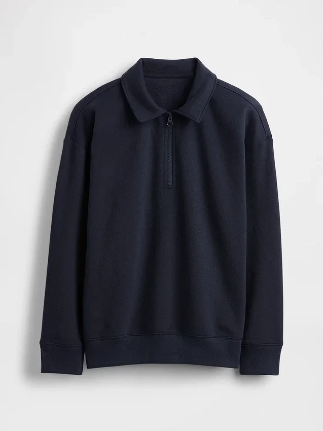 Jersey de cuello alto con cremallera de un cuarto para niños Vintagesoft