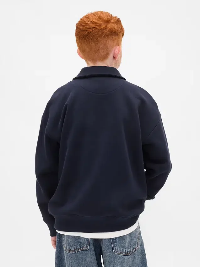 Jersey de cuello alto con cremallera de un cuarto para niños Vintagesoft