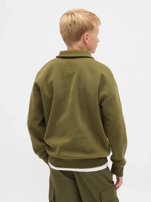 Jersey de cuello alto con cremallera de un cuarto para niños Vintagesoft