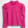 Jersey de cuello alto con mangas abullonadas y canalé para Bebé y Niño
