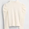 Jersey de cuello alto con mangas abullonadas y canalé para Bebé y Niño