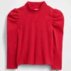 Jersey de cuello alto con mangas abullonadas y canalé para Bebé y Niño