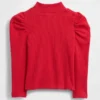 Jersey de cuello alto con mangas abullonadas y canalé para Bebé y Niño