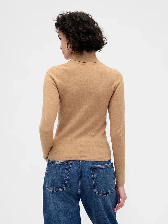 Jersey de cuello alto elástico CashSoft