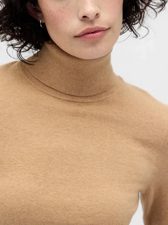 Jersey de cuello alto elástico CashSoft