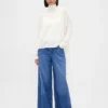 Jersey de cuello alto oversize con punto calado