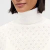 Jersey de cuello alto oversize con punto calado