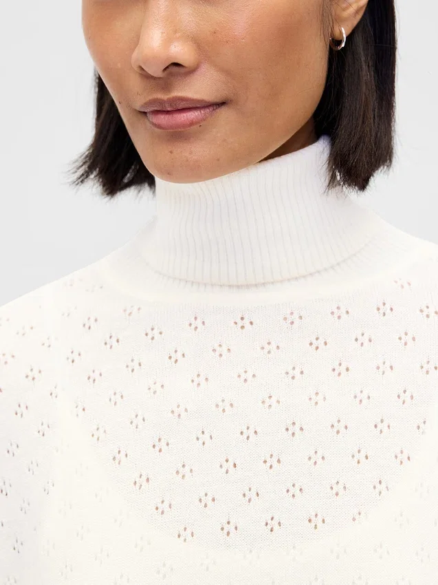 Jersey de cuello alto oversize con punto calado