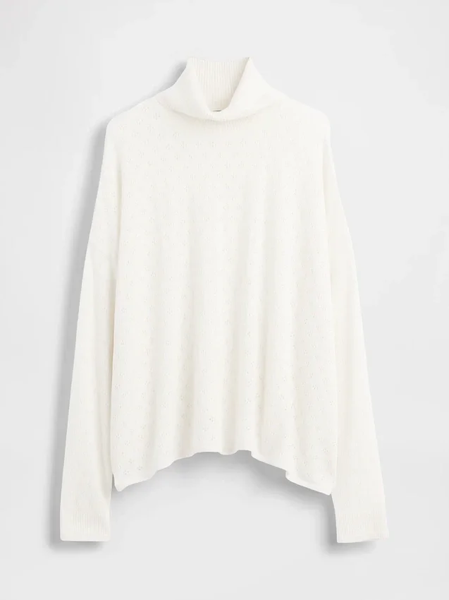 Jersey de cuello alto oversize con punto calado