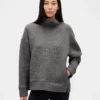 Jersey de cuello de embudo de punto jacquard acolchado GapFit