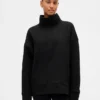 Jersey de cuello de embudo de punto jacquard acolchado GapFit