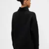 Jersey de cuello de embudo de punto jacquard acolchado GapFit