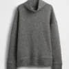 Jersey de cuello de embudo de punto jacquard acolchado GapFit