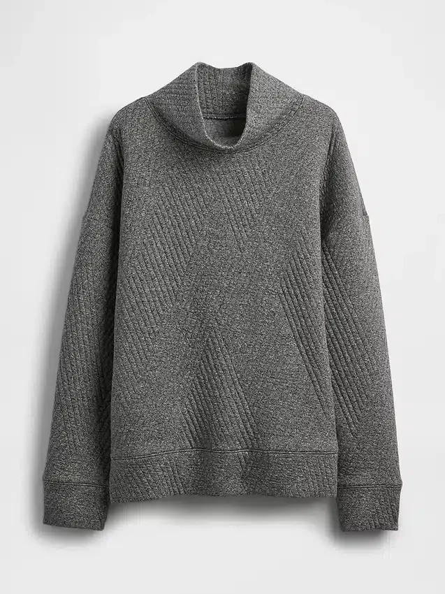 Jersey de cuello de embudo de punto jacquard acolchado GapFit