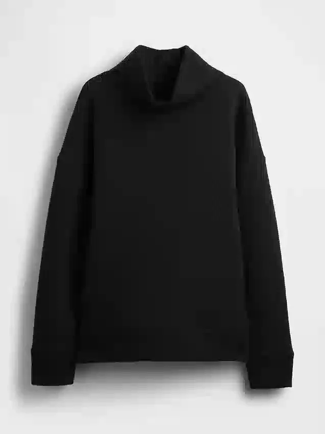 Jersey de cuello de embudo de punto jacquard acolchado GapFit