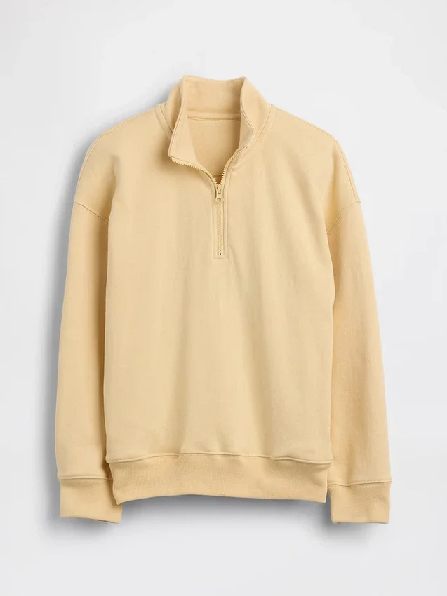 Jersey de felpa Vintagesoft para niño, de corte holgado y media cremallera