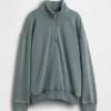 Jersey de felpa Vintagesoft para niño, de corte holgado y media cremallera