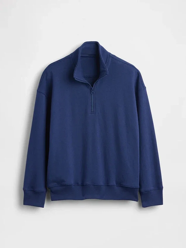 Jersey de felpa Vintagesoft para niño, de corte holgado y media cremallera