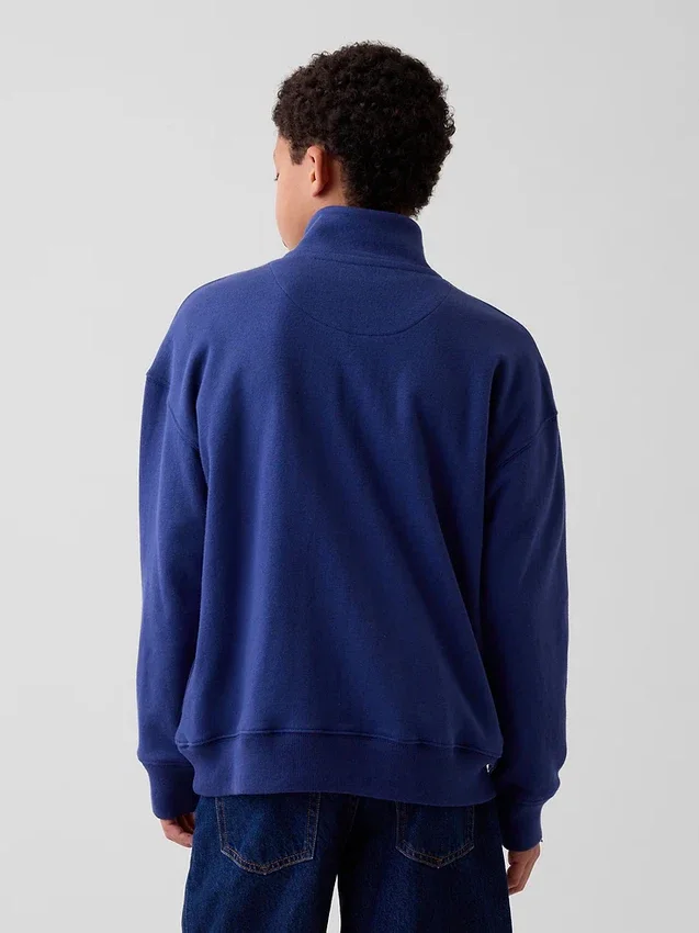 Jersey de felpa Vintagesoft para niño, de corte holgado y media cremallera