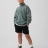 Jersey de felpa Vintagesoft para niño, de corte holgado y media cremallera