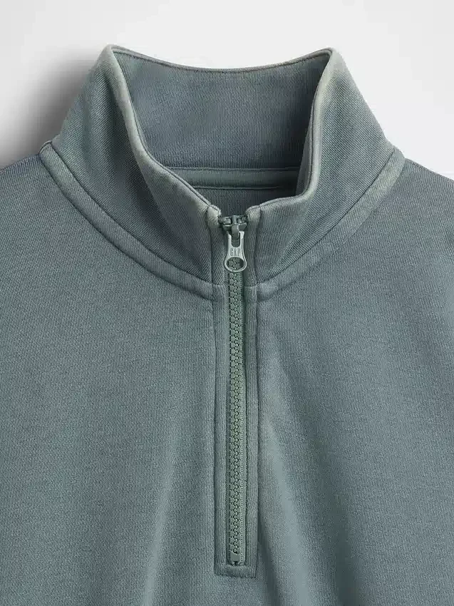 Jersey de felpa Vintagesoft para niño, de corte holgado y media cremallera
