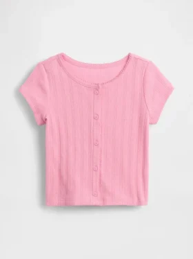Jersey de punto acanalado con punto calado para bebés y niños