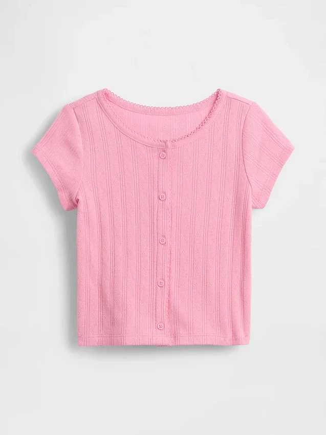Jersey de punto acanalado con punto calado para bebés y niños