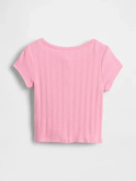 Jersey de punto acanalado con punto calado para bebés y niños