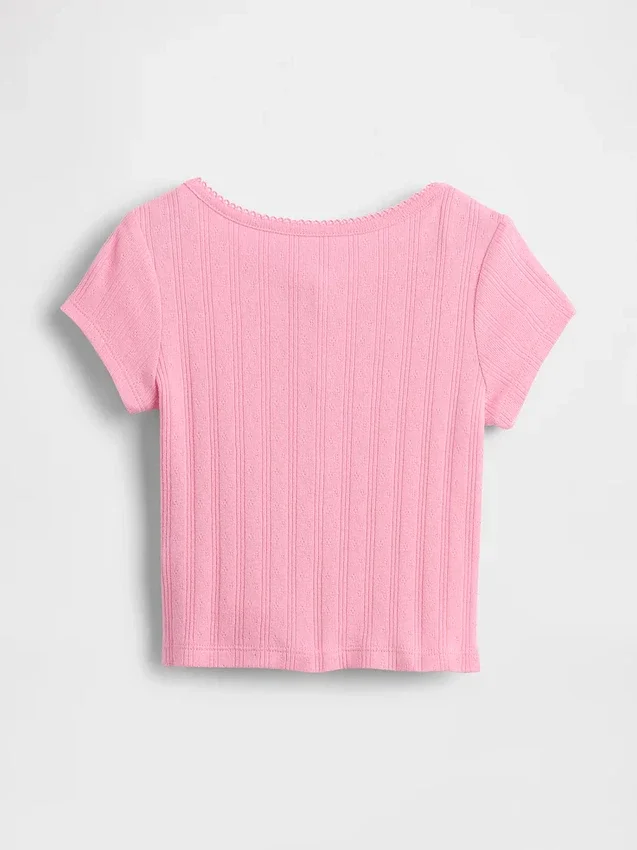 Jersey de punto acanalado con punto calado para bebés y niños
