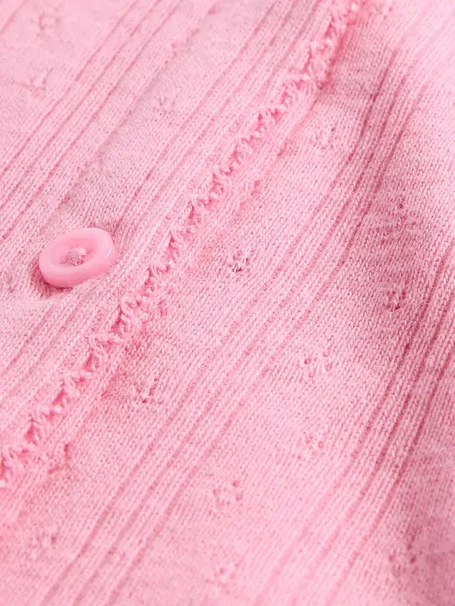 Jersey de punto acanalado con punto calado para bebés y niños