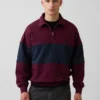Jersey de rayas oversize de gran gramaje con media cremallera