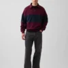 Jersey de rayas oversize de gran gramaje con media cremallera