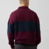 Jersey de rayas oversize de gran gramaje con media cremallera