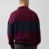 Jersey de rayas oversize de gran gramaje con media cremallera