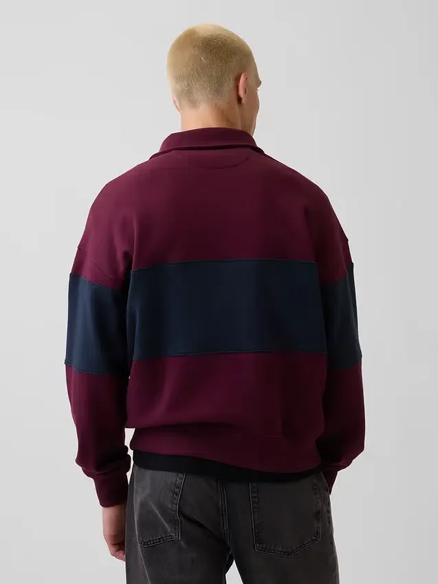 Jersey de rayas oversize de gran gramaje con media cremallera