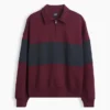 Jersey de rayas oversize de gran gramaje con media cremallera