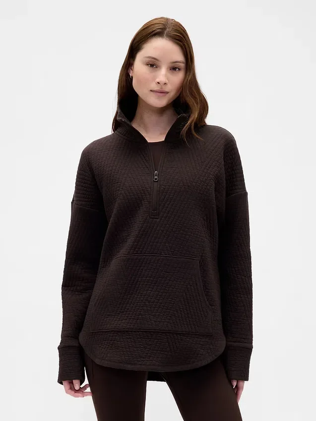 Jersey GapFit acolchado de jacquard con media cremallera