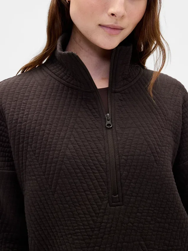 Jersey GapFit acolchado de jacquard con media cremallera