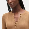 Jersey Henley de punto acanalado transparente