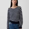 Jersey holgado con cuello barco, 100 % algodón