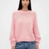 Jersey holgado de cuello redondo en mezcla de algodón