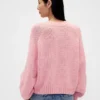 Jersey holgado de cuello redondo en mezcla de algodón
