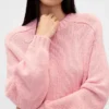 Jersey holgado de cuello redondo en mezcla de algodón