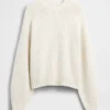 Jersey holgado de cuello redondo en mezcla de algodón