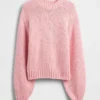 Jersey holgado de cuello redondo en mezcla de algodón