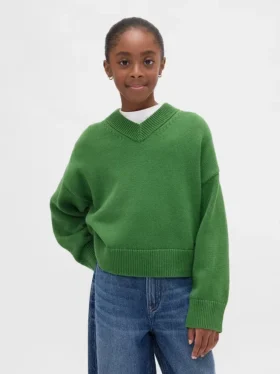 Jersey infantil holgado con cuello en V