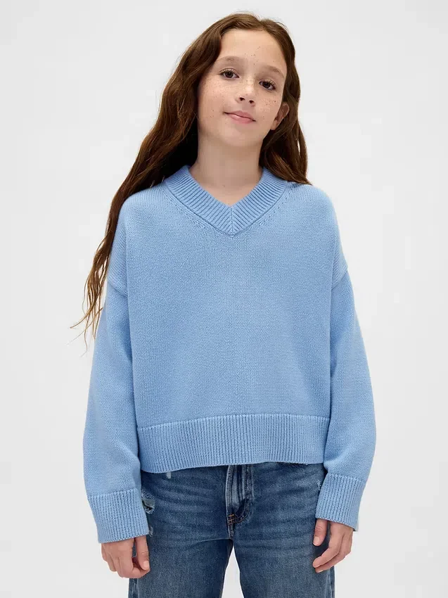Jersey infantil holgado con cuello en V
