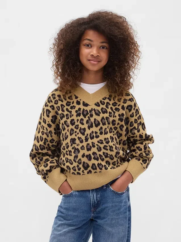 Jersey infantil holgado con cuello en V
