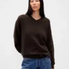 Jersey oversize con cuello en V CashSoft